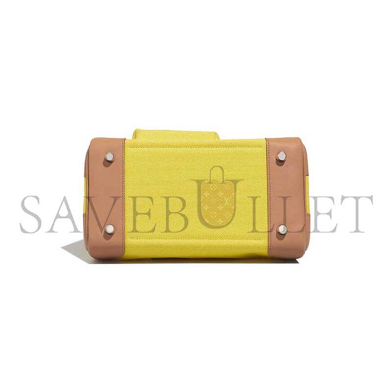 HERMÈS MASTER BIRKIN CARGO 25 TOILE SWIFT JAUNE CITRON CHAI (25*20*13cm)